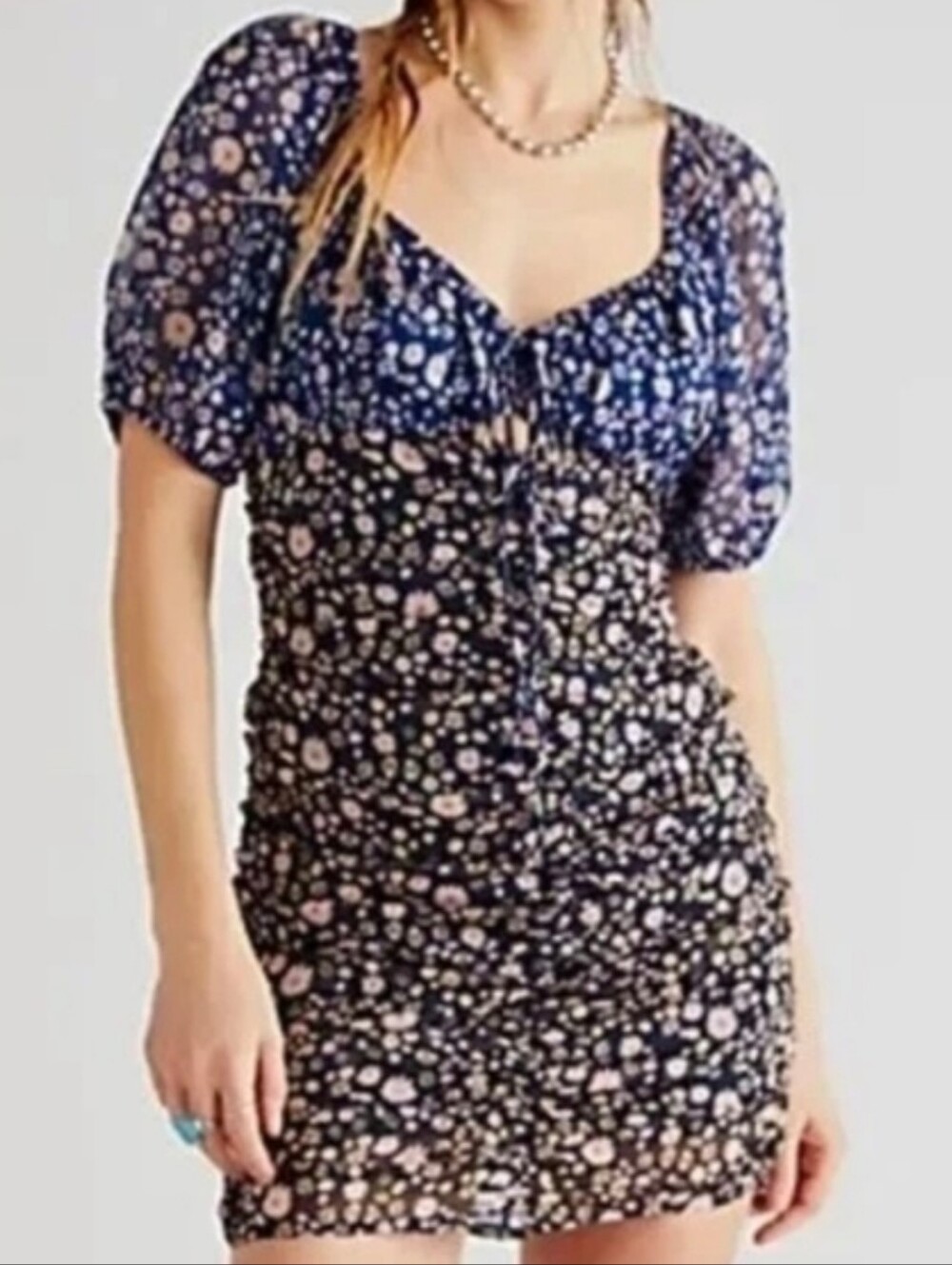 Free People Tessa Floral Mini Dress in Night Combo Sz XS NWT MSRP 108